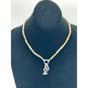 Brighton Listen To Your Heart Jasper Beaded Pendant‎ Necklace Retired NOS